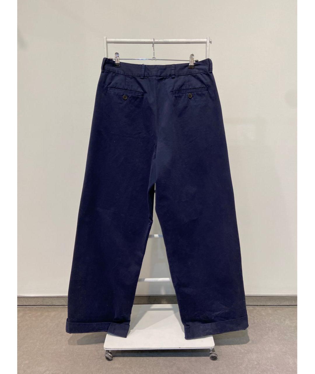 DRIES VAN NOTEN Темно-синие хлопковые брюки широкие, фото 2