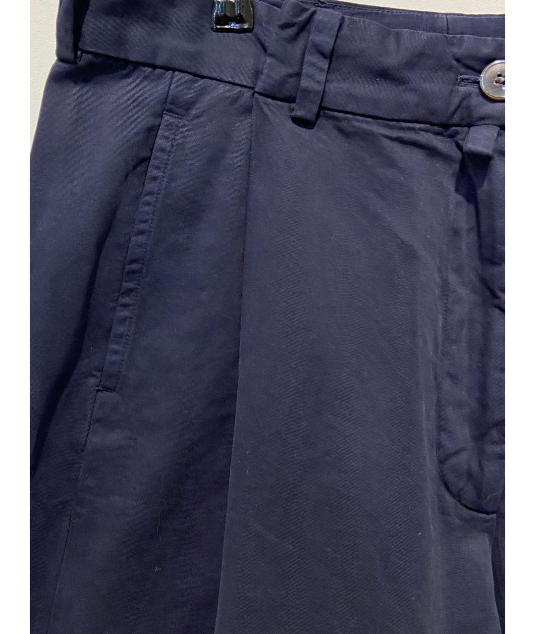 DRIES VAN NOTEN Темно-синие хлопковые брюки широкие, фото 4