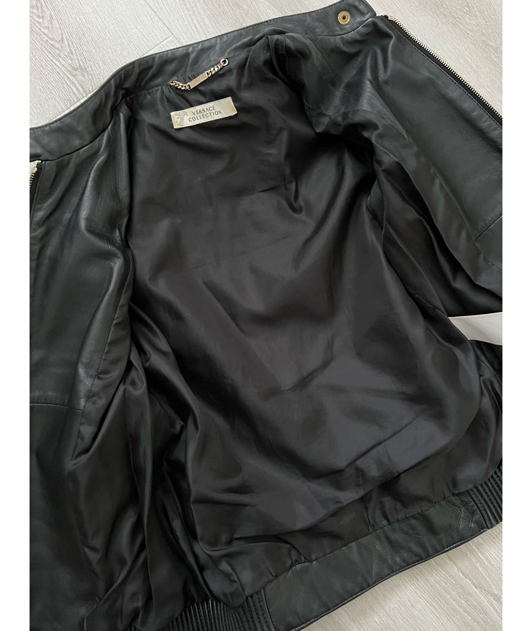 VERSACE COLLECTION Черная кожаная куртка, фото 3
