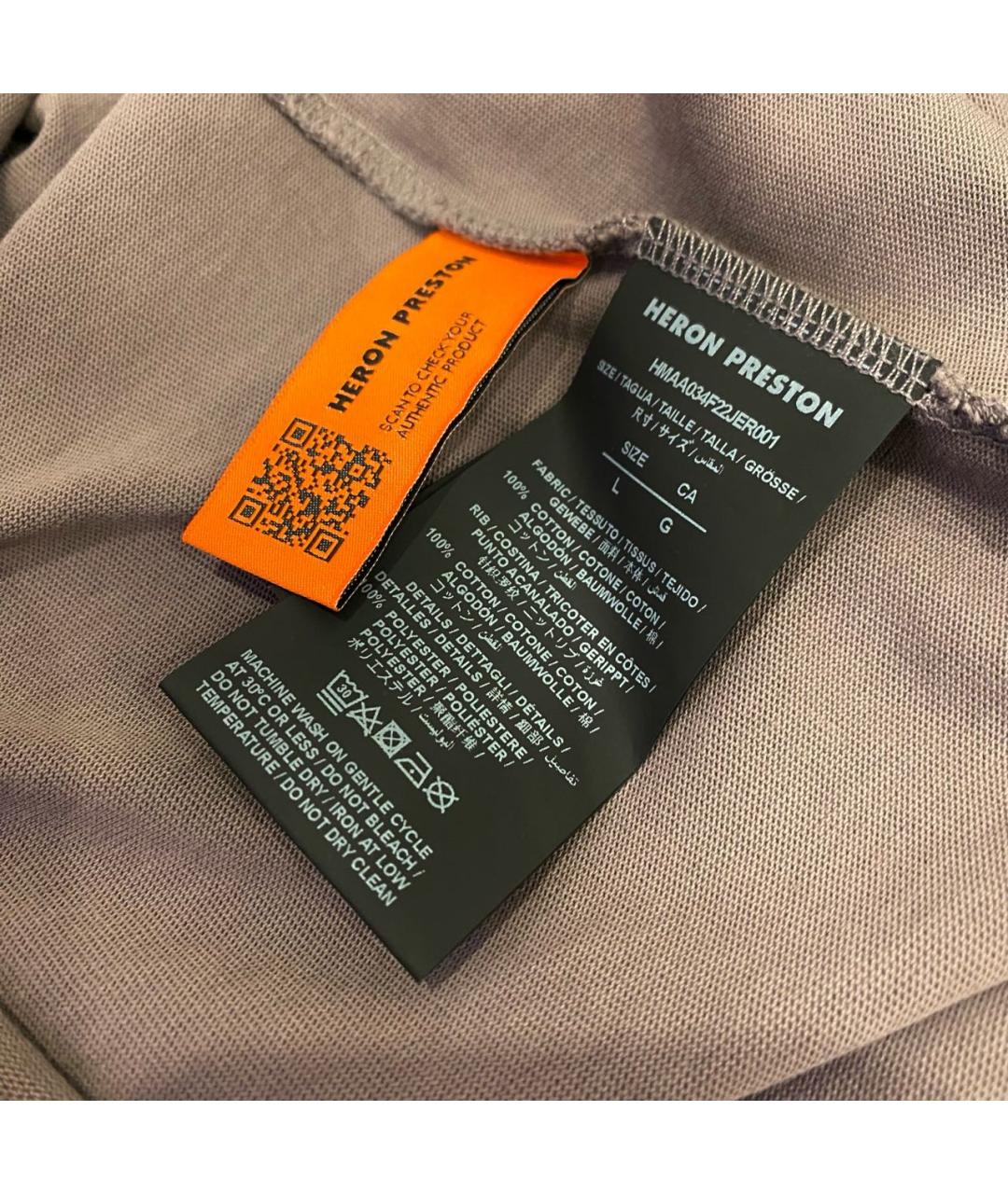 HERON PRESTON Коричневая хлопковая футболка, фото 5
