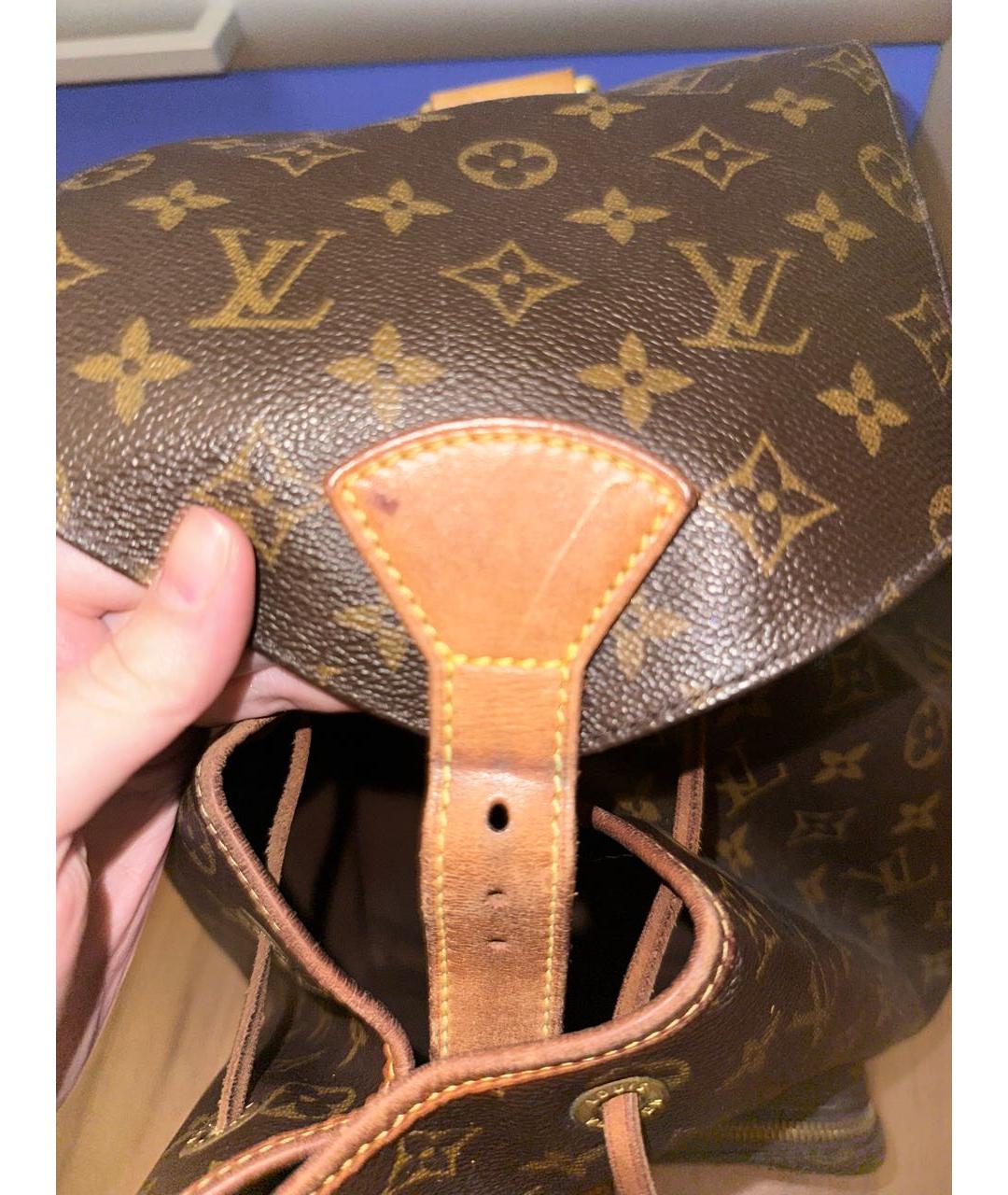 LOUIS VUITTON PRE-OWNED Коричневый кожаный рюкзак, фото 4