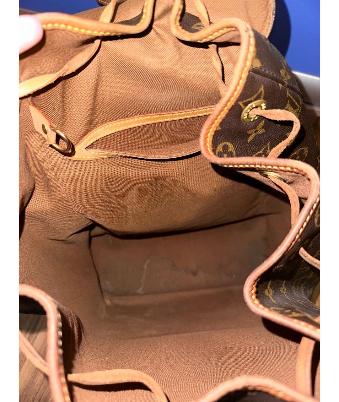 LOUIS VUITTON PRE-OWNED Коричневый кожаный рюкзак, фото 3