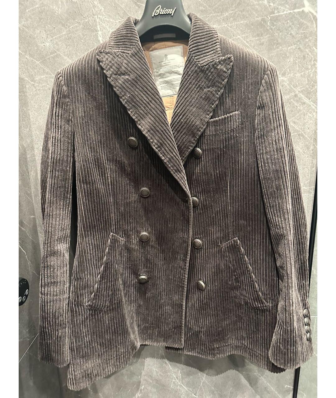BRUNELLO CUCINELLI Коричневая хлопковая куртка, фото 9
