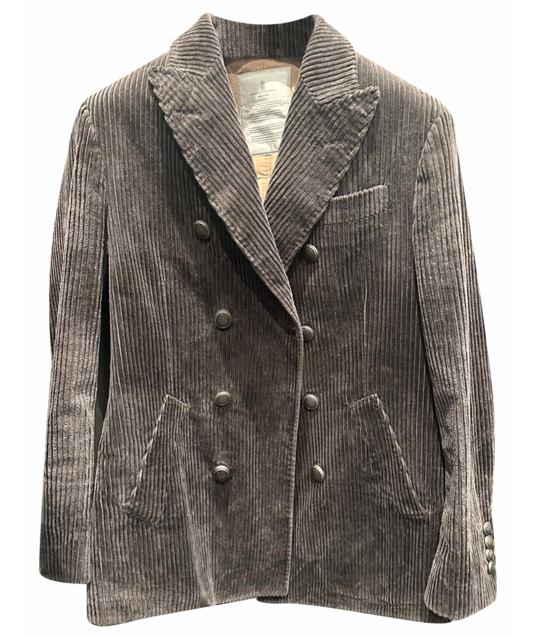 BRUNELLO CUCINELLI Коричневая хлопковая куртка, фото 1