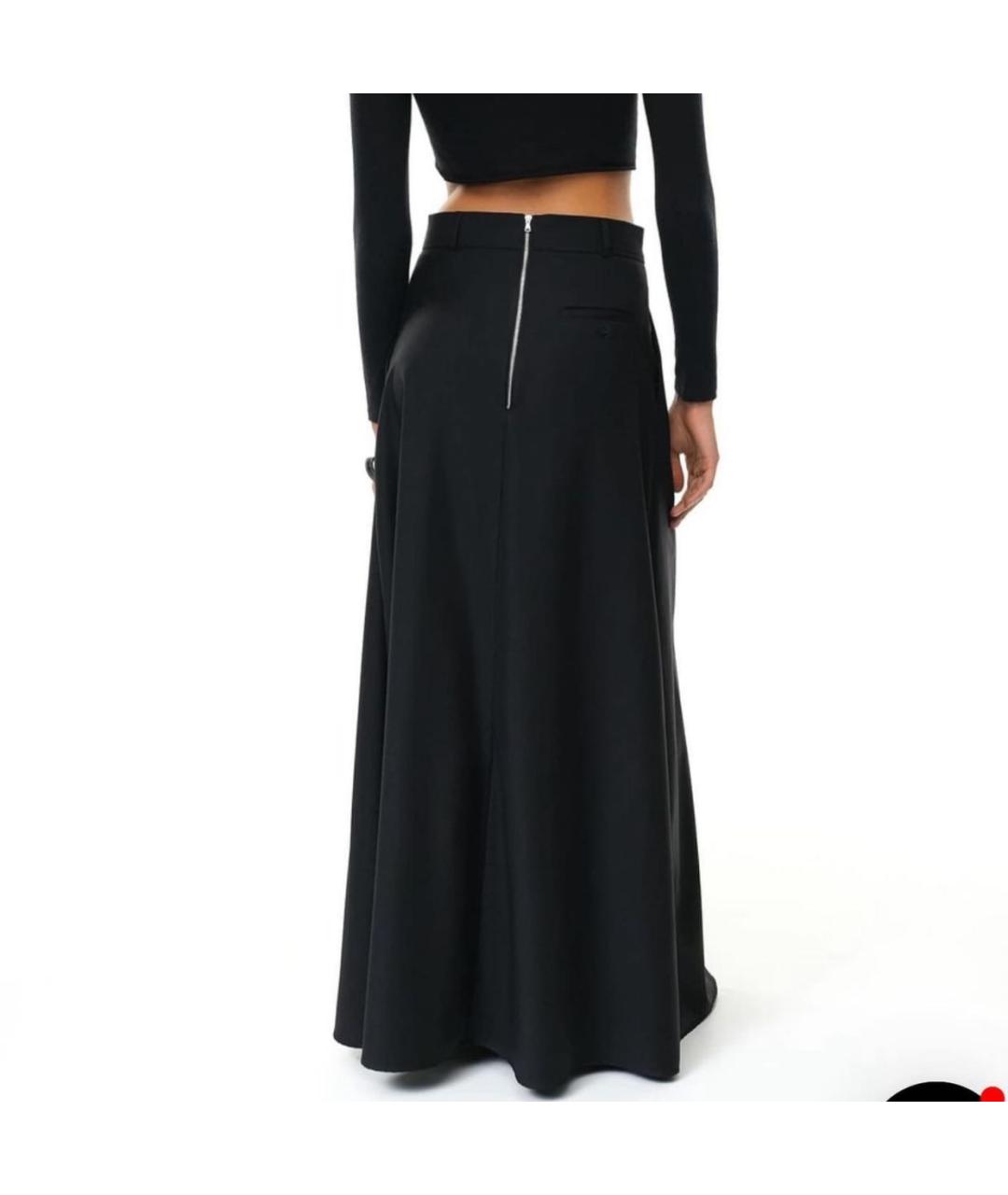 PERVERT Черная шерстяная юбка макси, фото 3