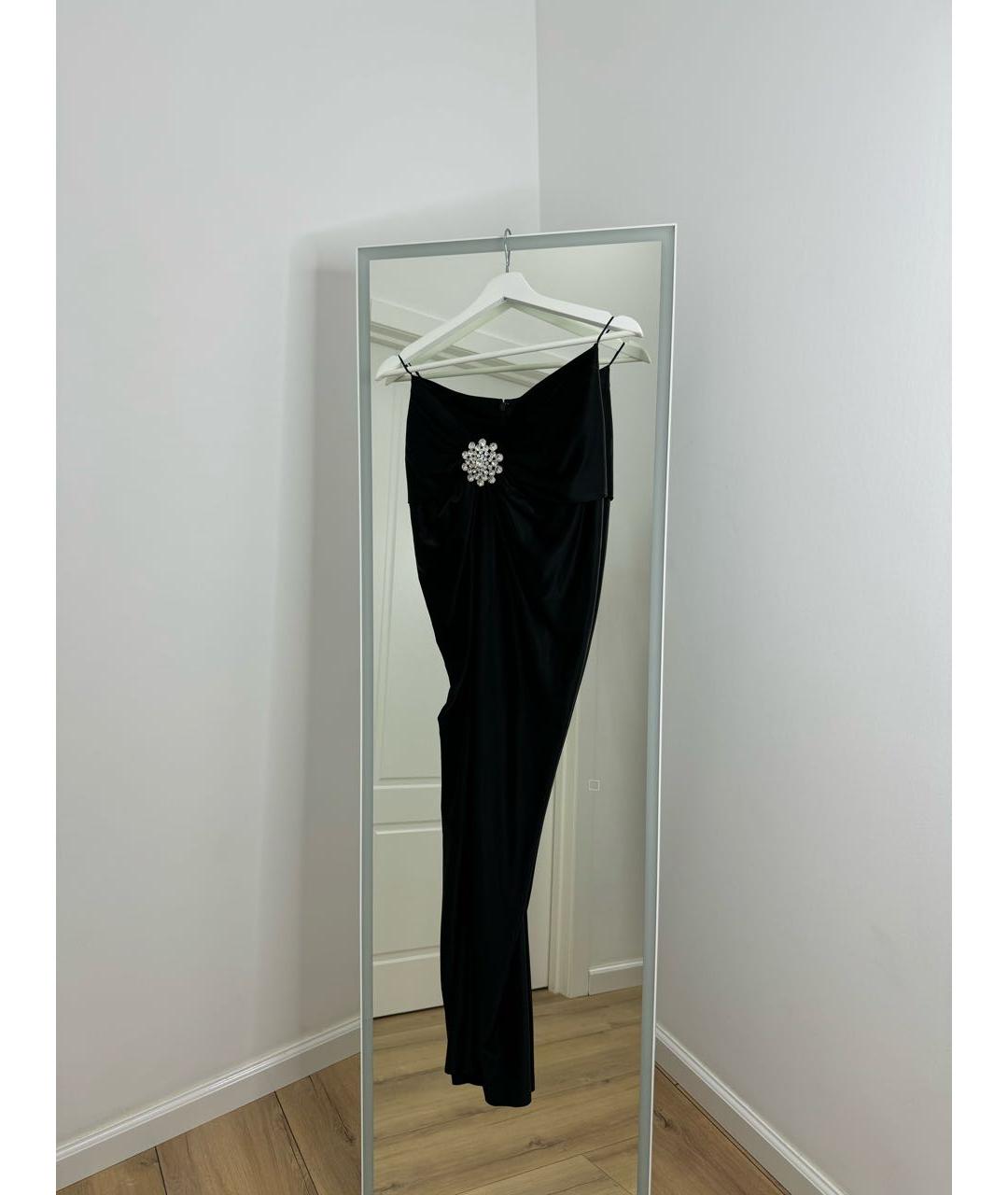 PACO RABANNE Черная вискозная юбка макси, фото 4