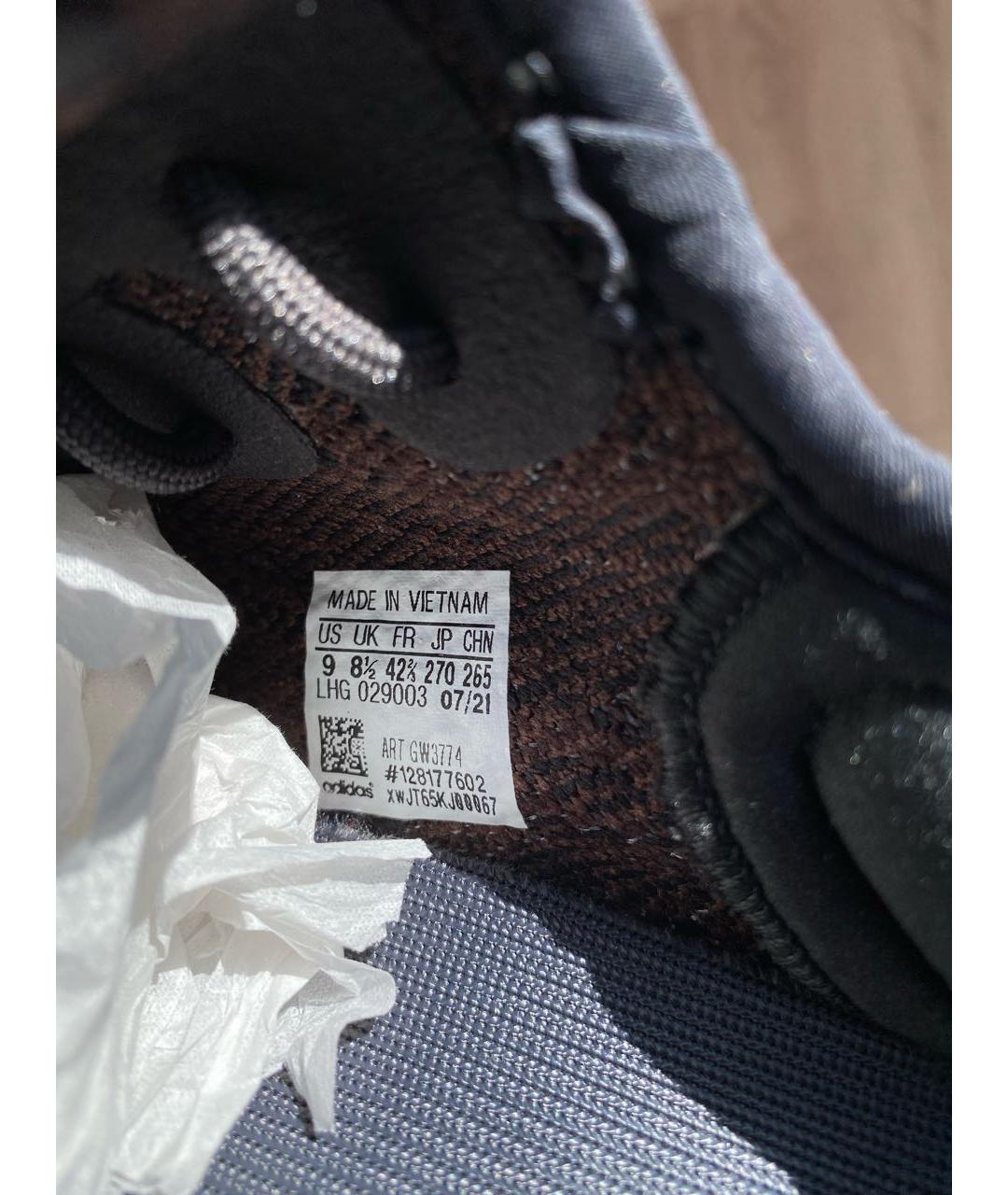 ADIDAS YEEZY Черные текстильные низкие кроссовки / кеды, фото 5