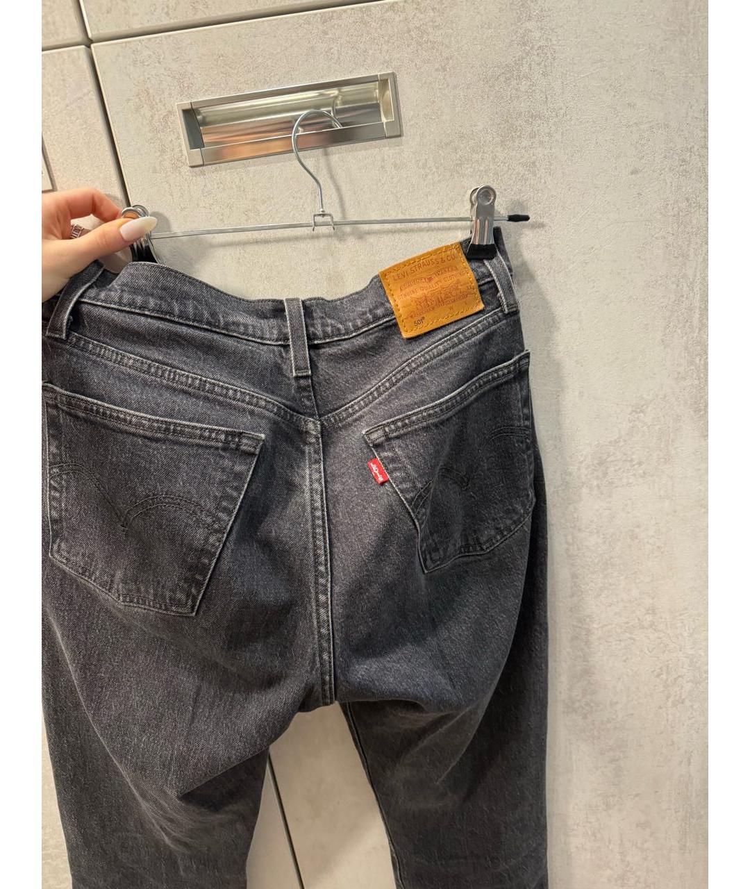 LEVI'S Серые хлопковые прямые джинсы, фото 5