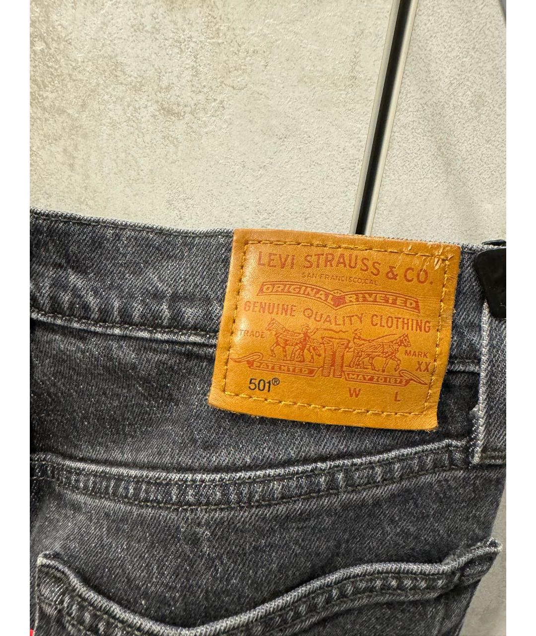 LEVI'S Серые хлопковые прямые джинсы, фото 2