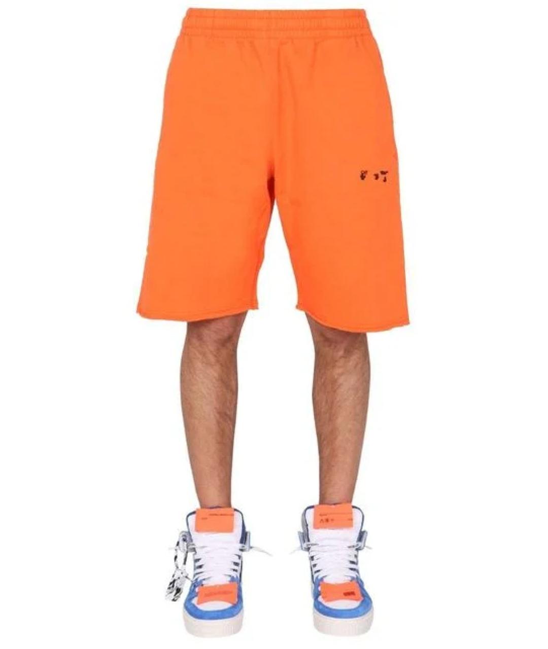 OFF-WHITE Оранжевое хлопковые шорты, фото 4