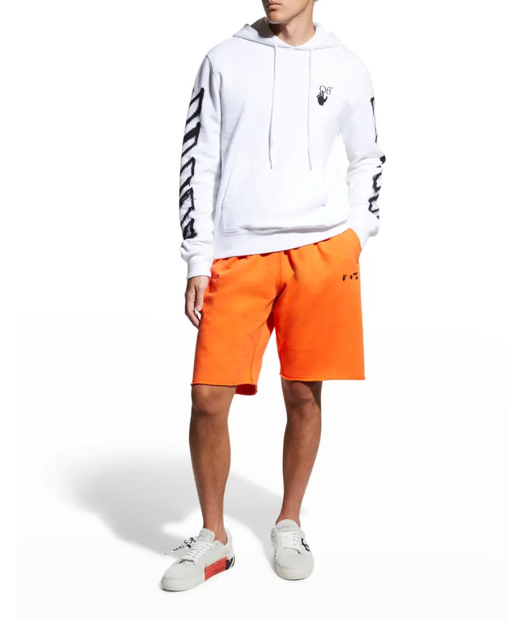 OFF-WHITE Оранжевое хлопковые шорты, фото 9