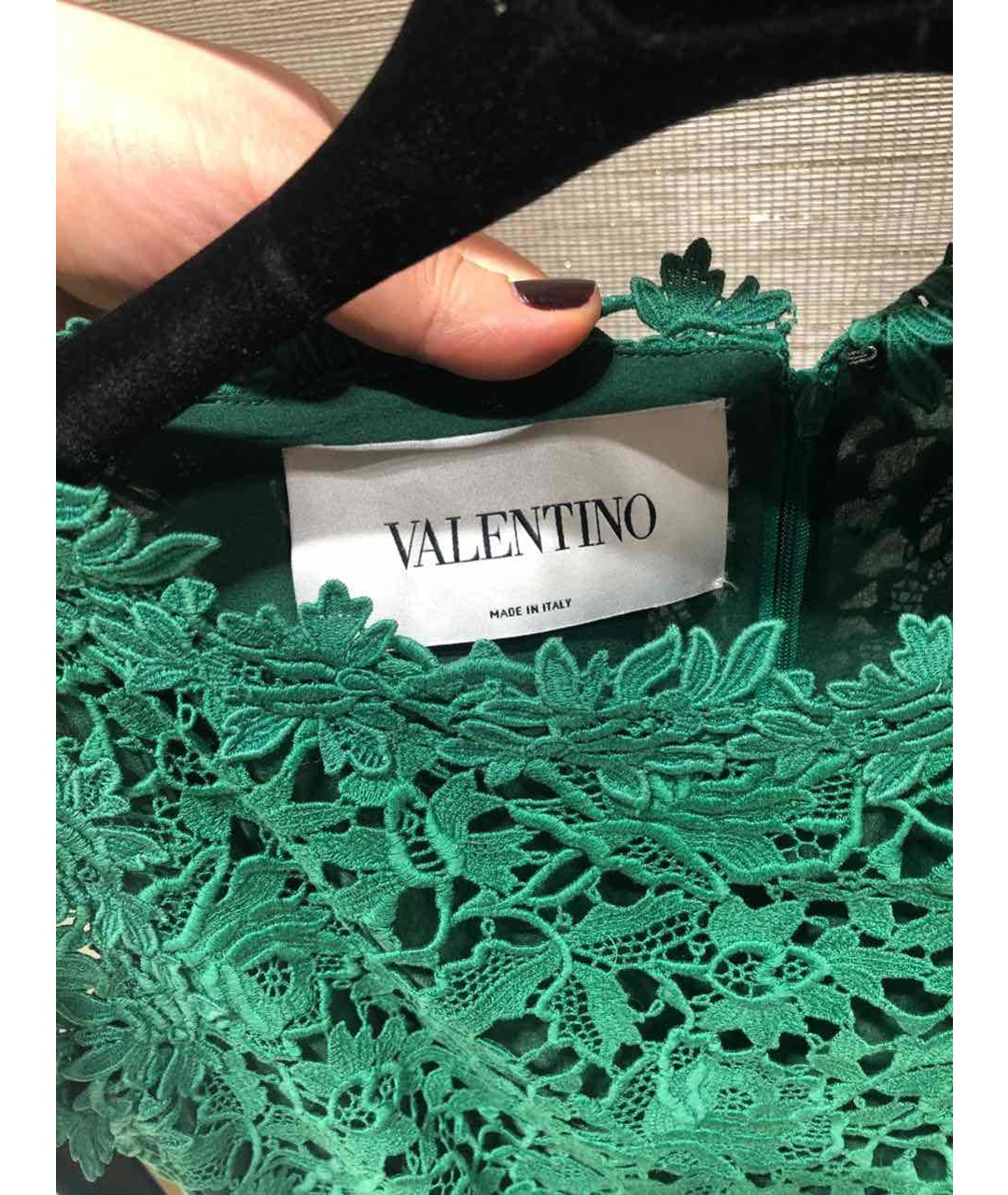 VALENTINO Зеленые кружевное повседневное платье, фото 2