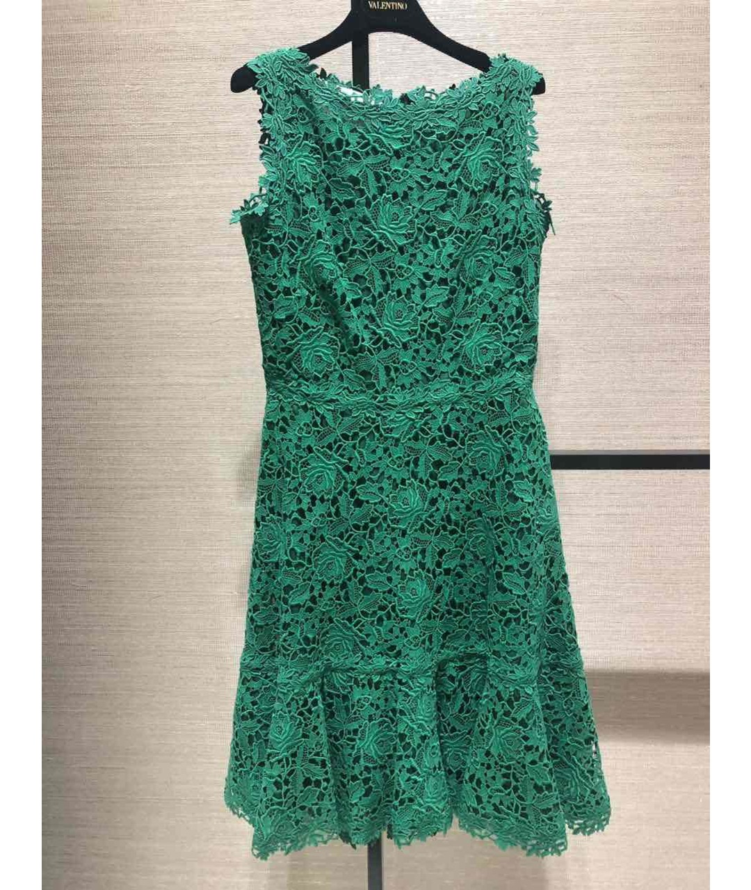 VALENTINO Зеленые кружевное повседневное платье, фото 4