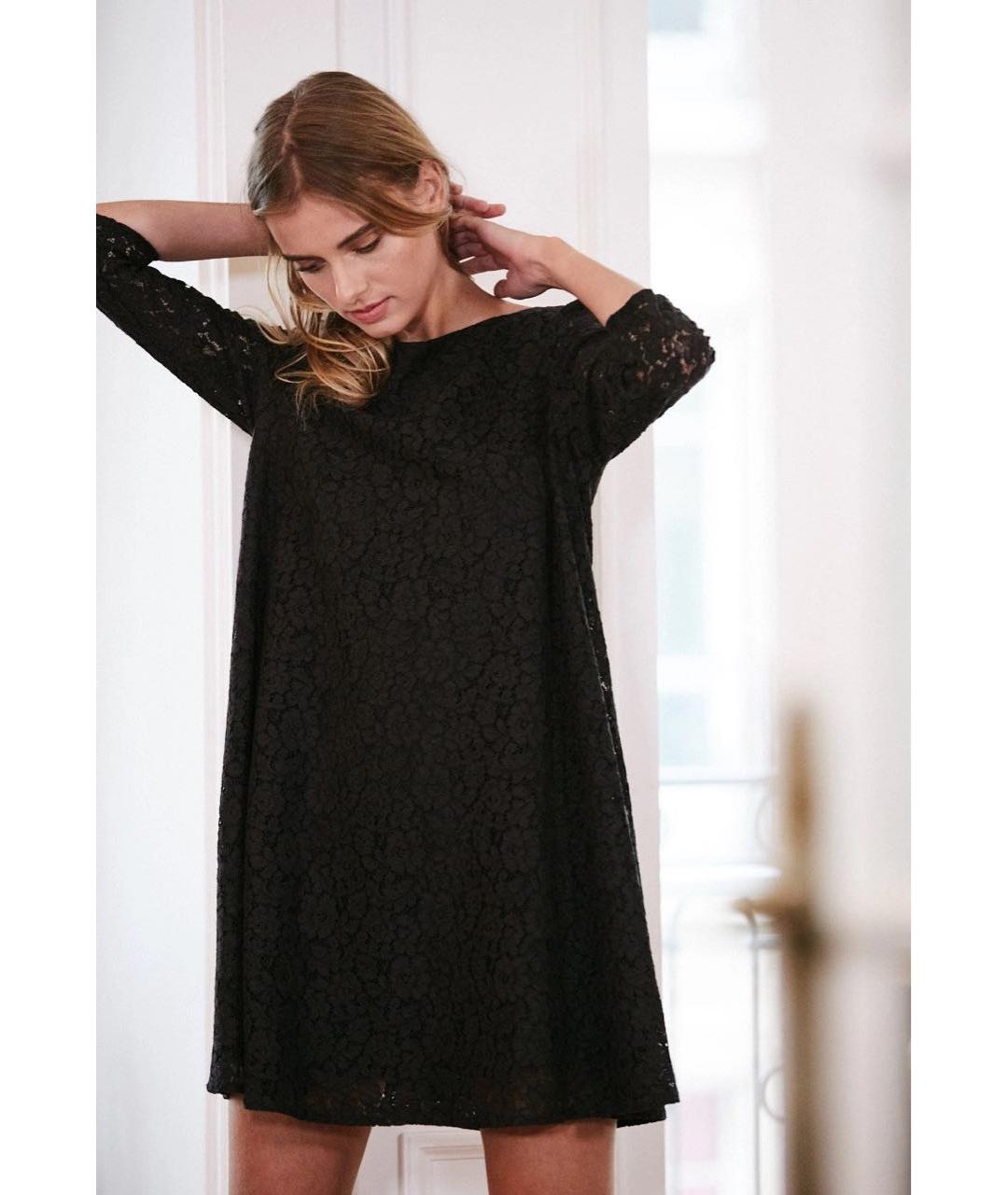 Claudie Pierlot Черное кружевное коктейльное платье, фото 6
