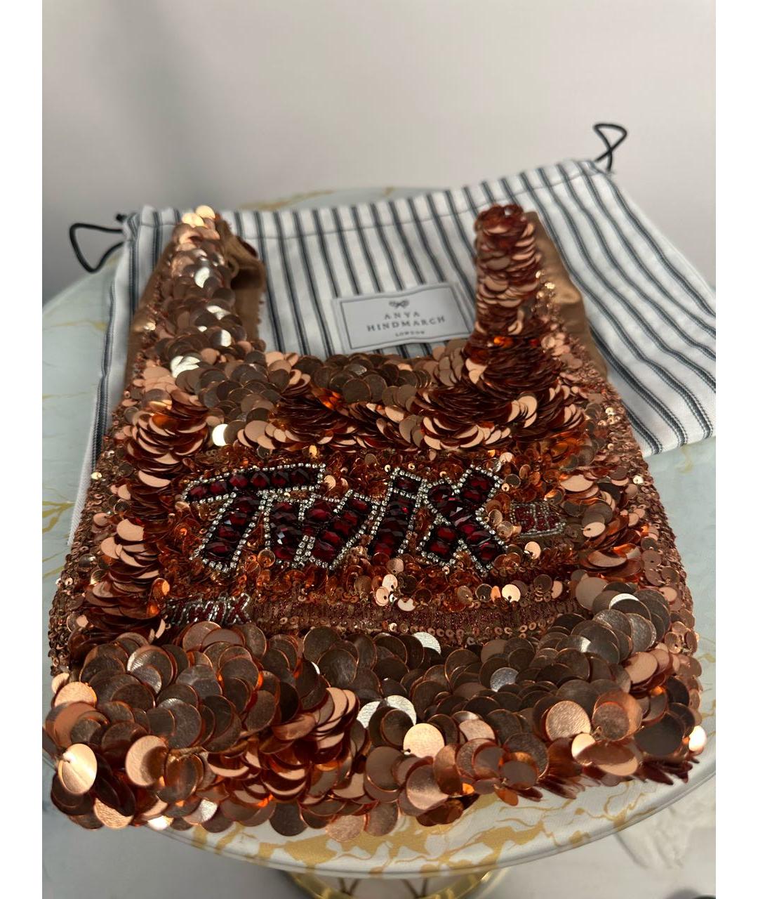 ANYA HINDMARCH Оранжевая сумка с короткими ручками, фото 2