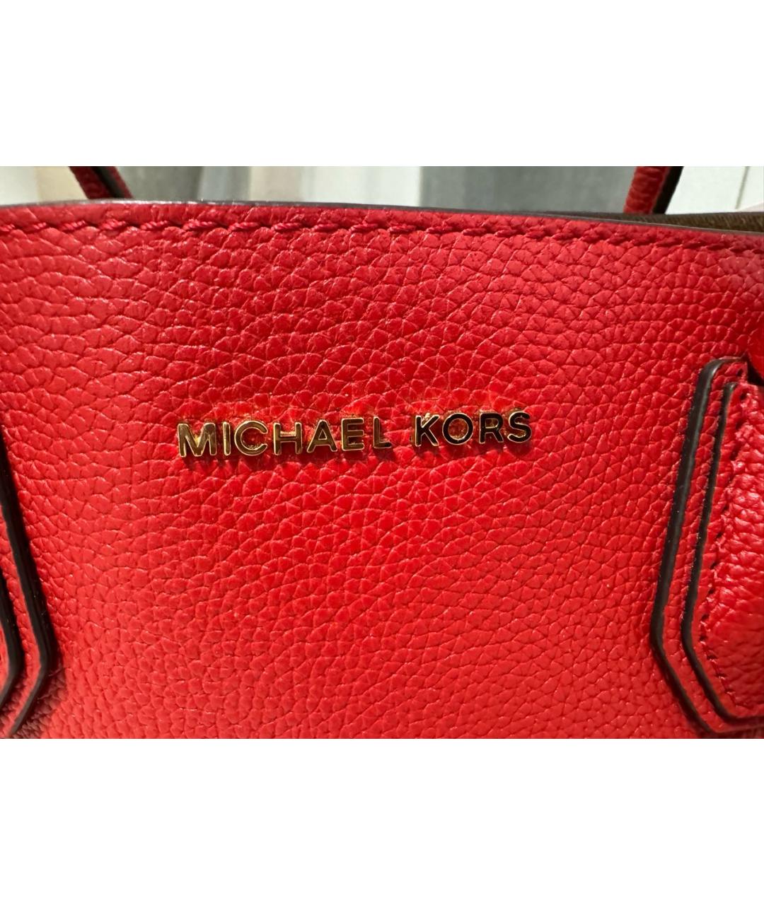 MICHAEL KORS Красная кожаная сумка тоут, фото 6