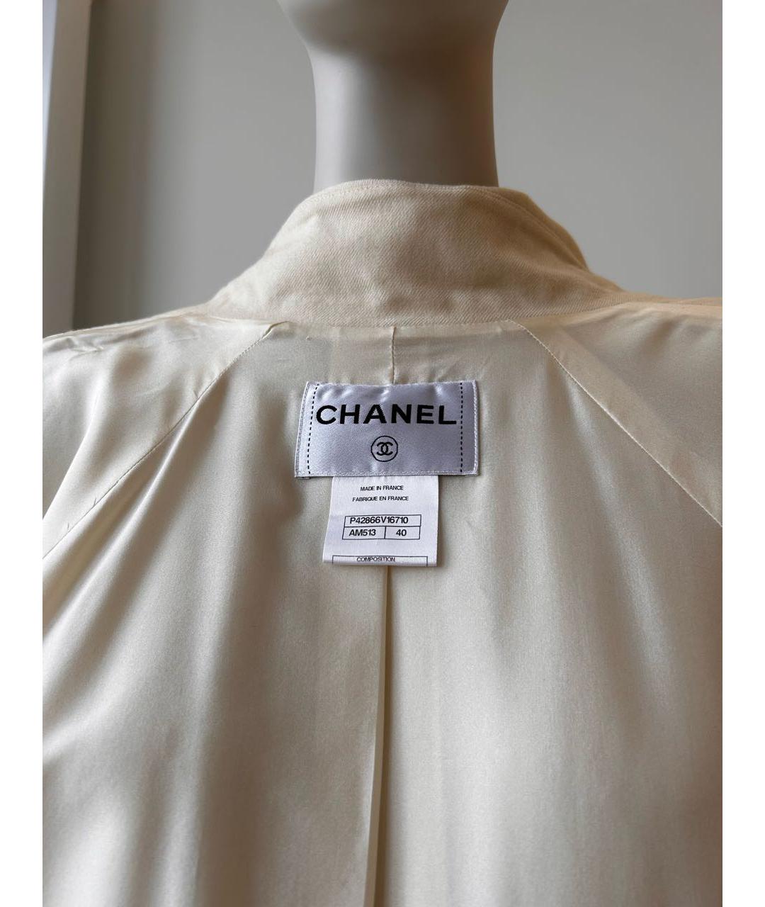 CHANEL PRE-OWNED Бежевое шерстяное пальто, фото 3
