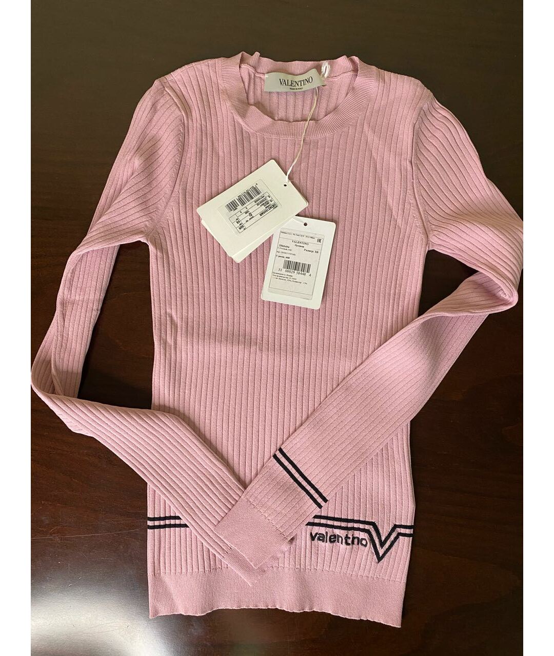 VALENTINO Розовый синтетический джемпер / свитер, фото 3