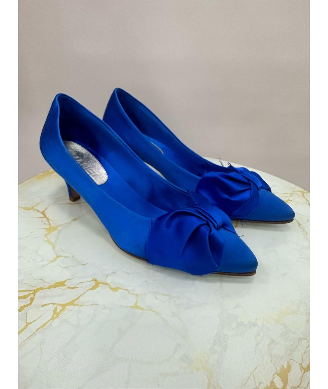 CHANEL PRE-OWNED Синие текстильные туфли, фото 5