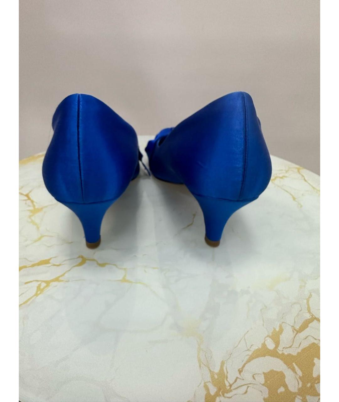 CHANEL PRE-OWNED Синие текстильные туфли, фото 4