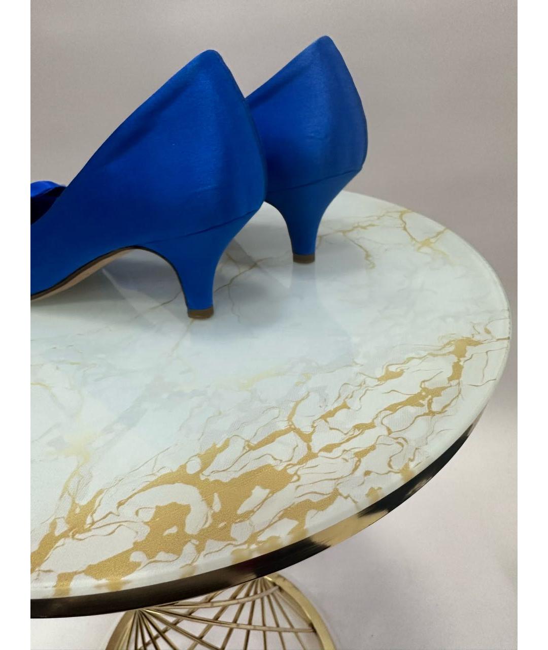 CHANEL PRE-OWNED Синие текстильные туфли, фото 6