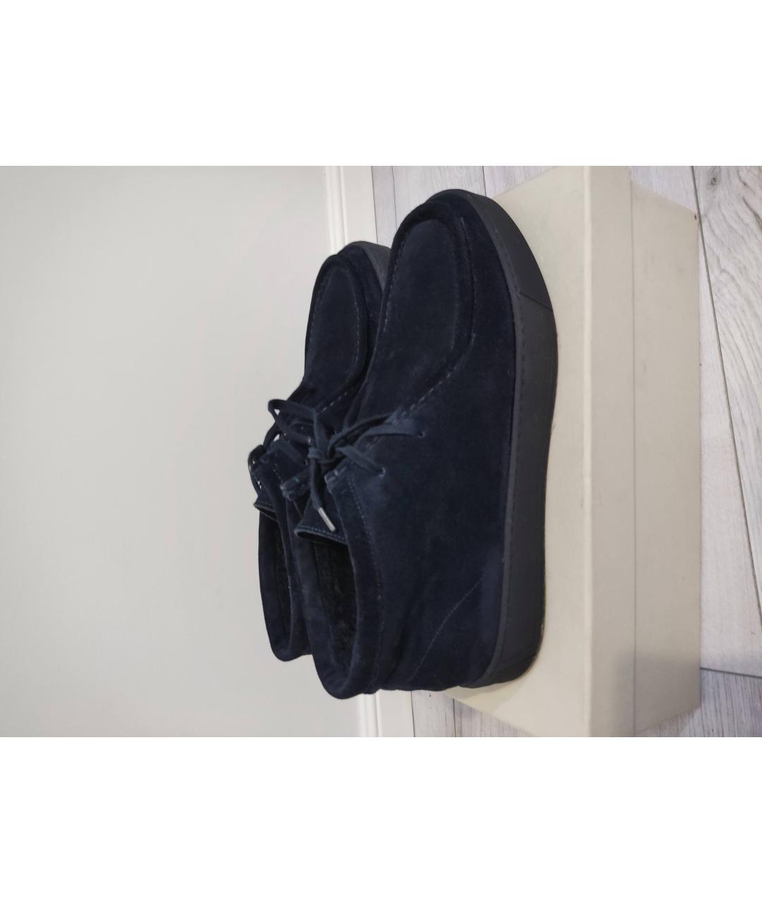SANTONI Темно-синие замшевые высокие ботинки, фото 8