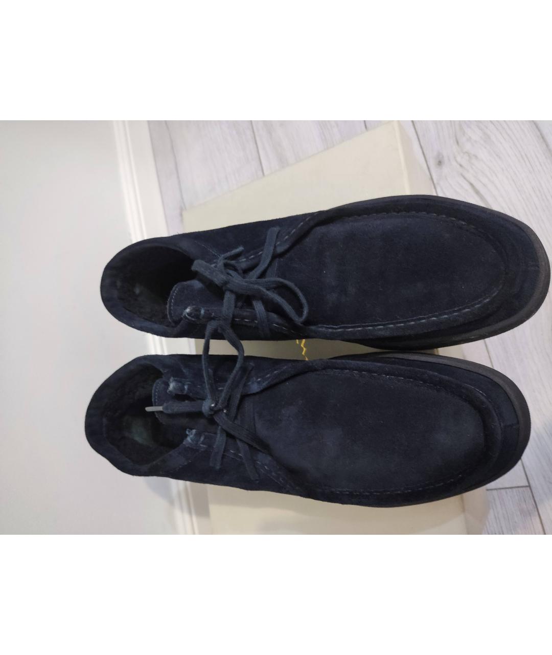 SANTONI Темно-синие замшевые высокие ботинки, фото 2