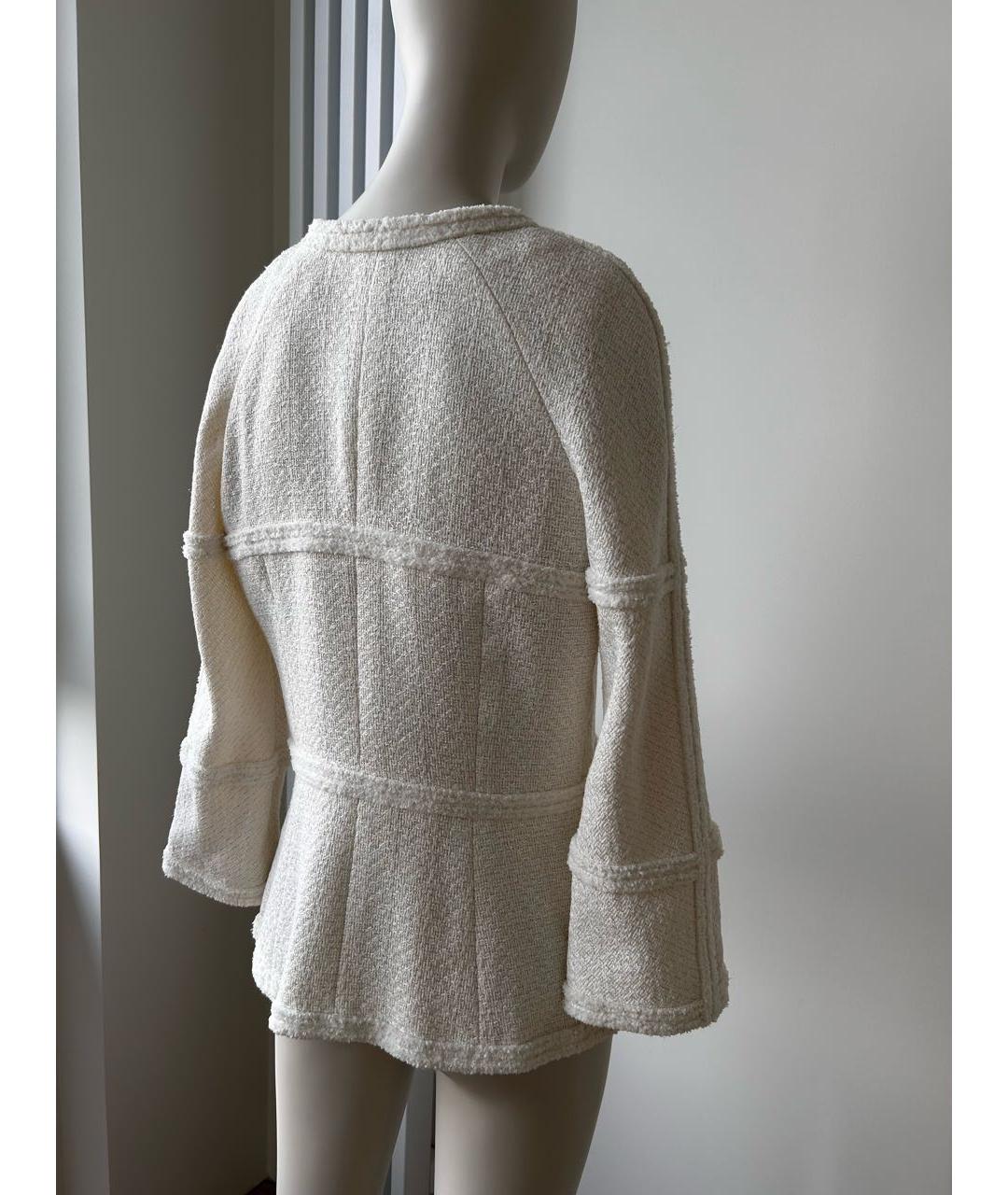 CHANEL PRE-OWNED Белый хлопковый жакет/пиджак, фото 8