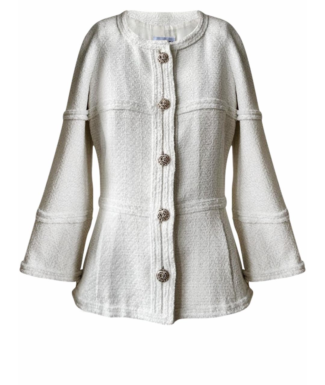 CHANEL PRE-OWNED Белый хлопковый жакет/пиджак, фото 1