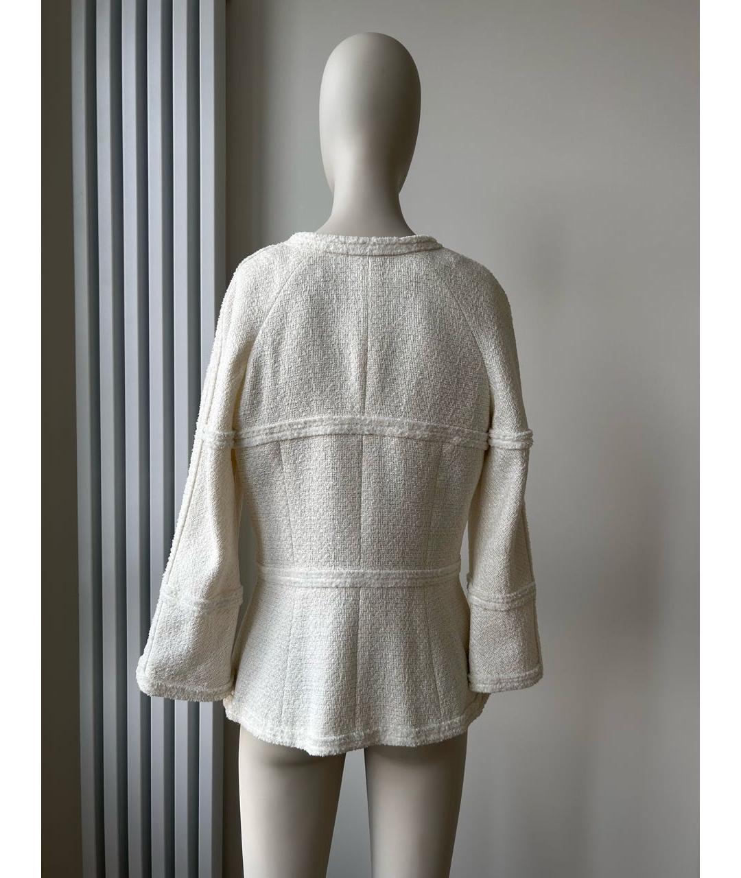 CHANEL PRE-OWNED Белый хлопковый жакет/пиджак, фото 2