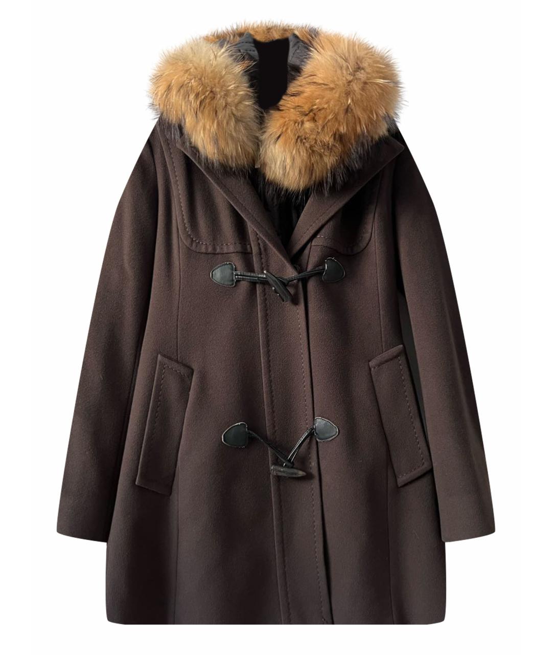 MAX MARA Коричневое шерстяное пальто, фото 1