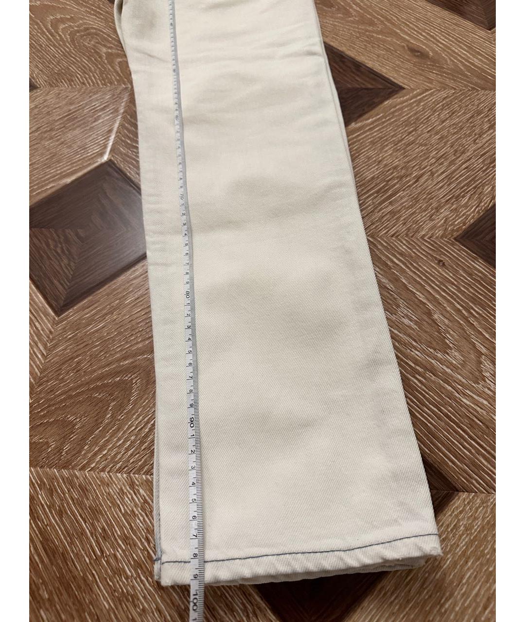 GAELLE BONHEUR Белые хлопковые прямые джинсы, фото 8