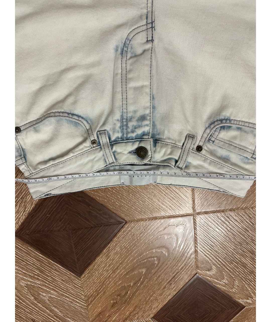 GAELLE BONHEUR Белые хлопковые прямые джинсы, фото 6