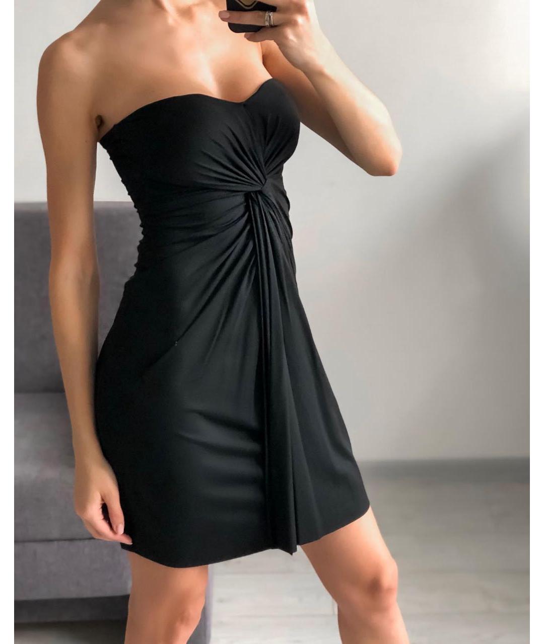 VDP Черное полиамидовое коктейльное платье, фото 5
