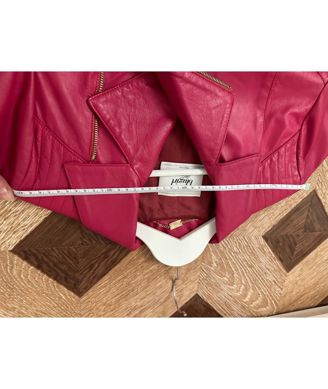 BLUGIRL Розовая кожаная куртка, фото 7