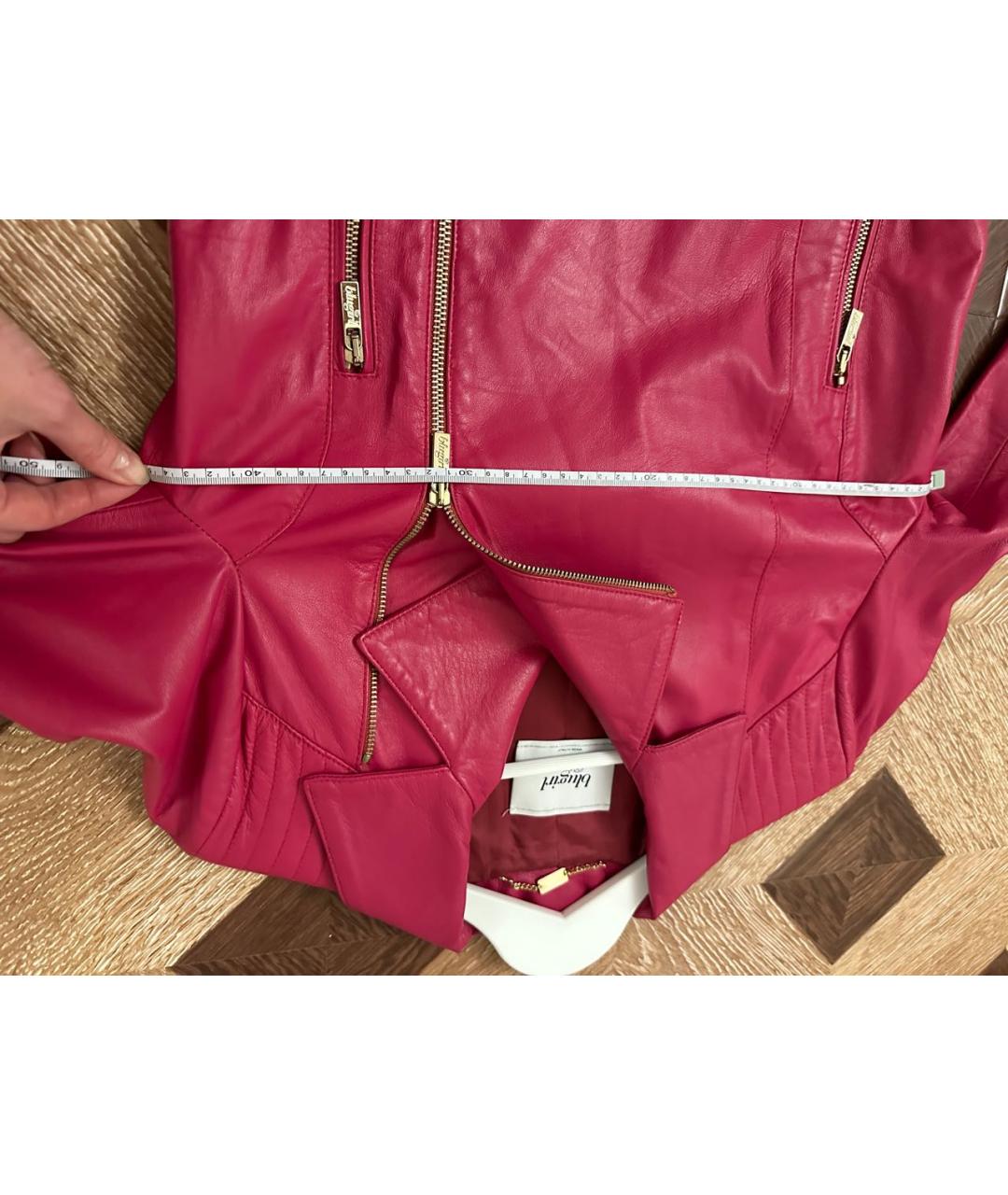 BLUGIRL Розовая кожаная куртка, фото 6