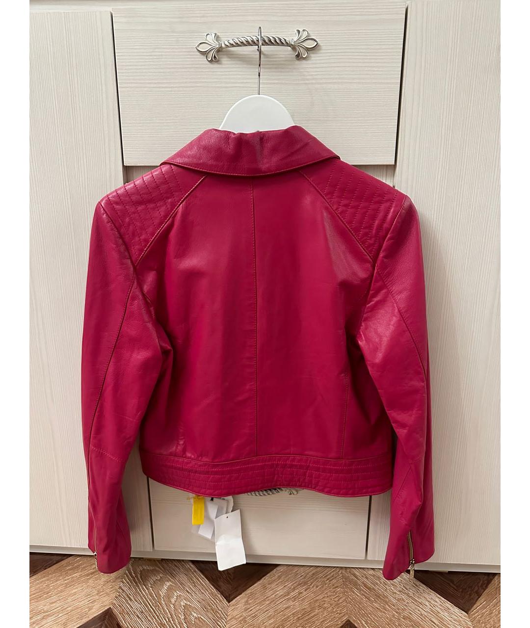 BLUGIRL Розовая кожаная куртка, фото 3