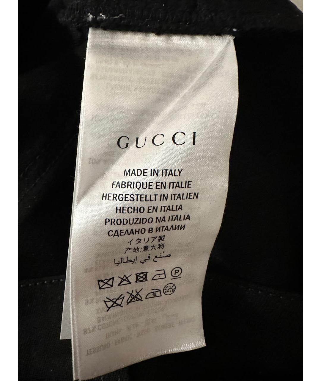 GUCCI Черные хлопко-эластановые прямые джинсы, фото 5