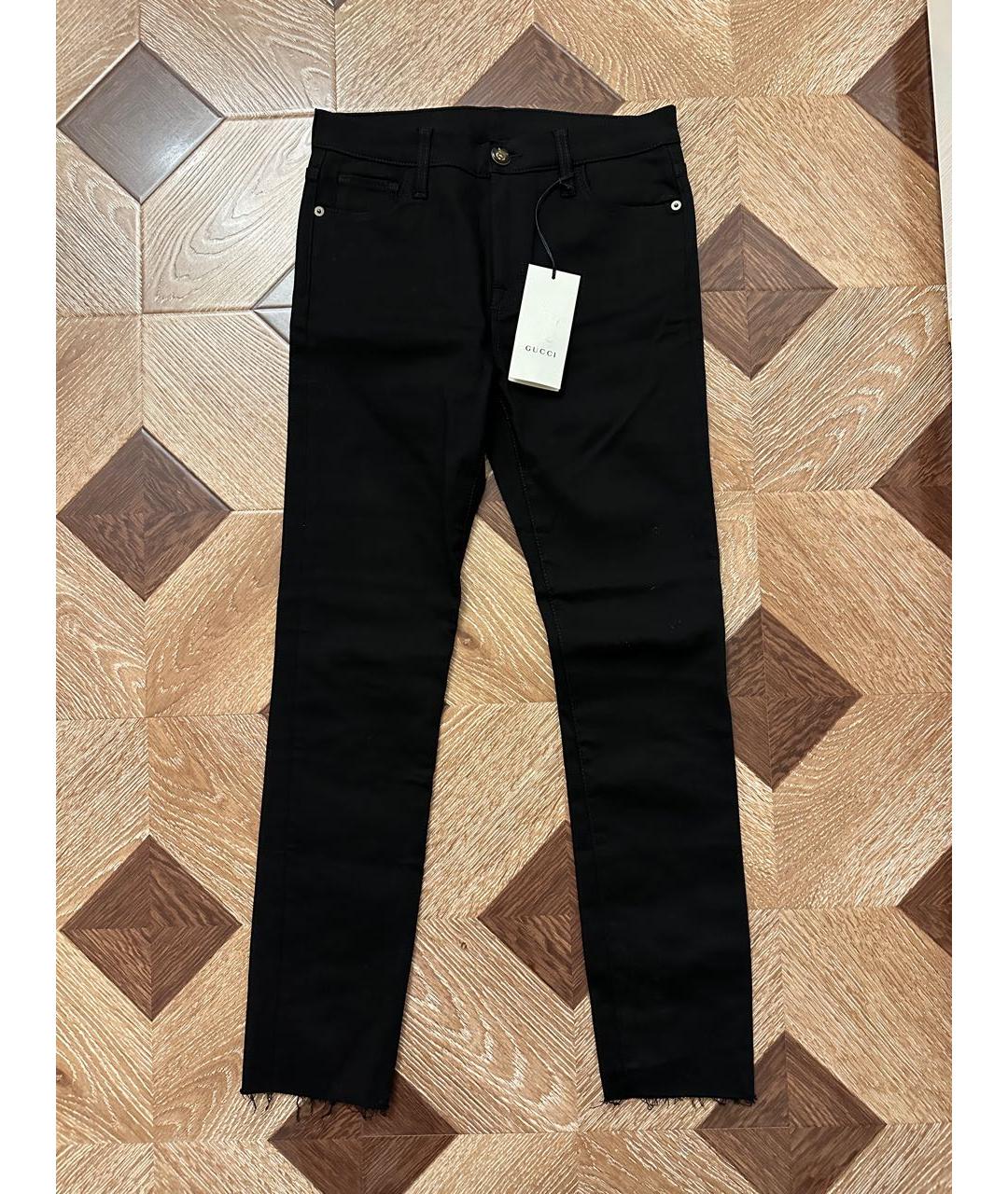 GUCCI Черные хлопко-эластановые прямые джинсы, фото 9