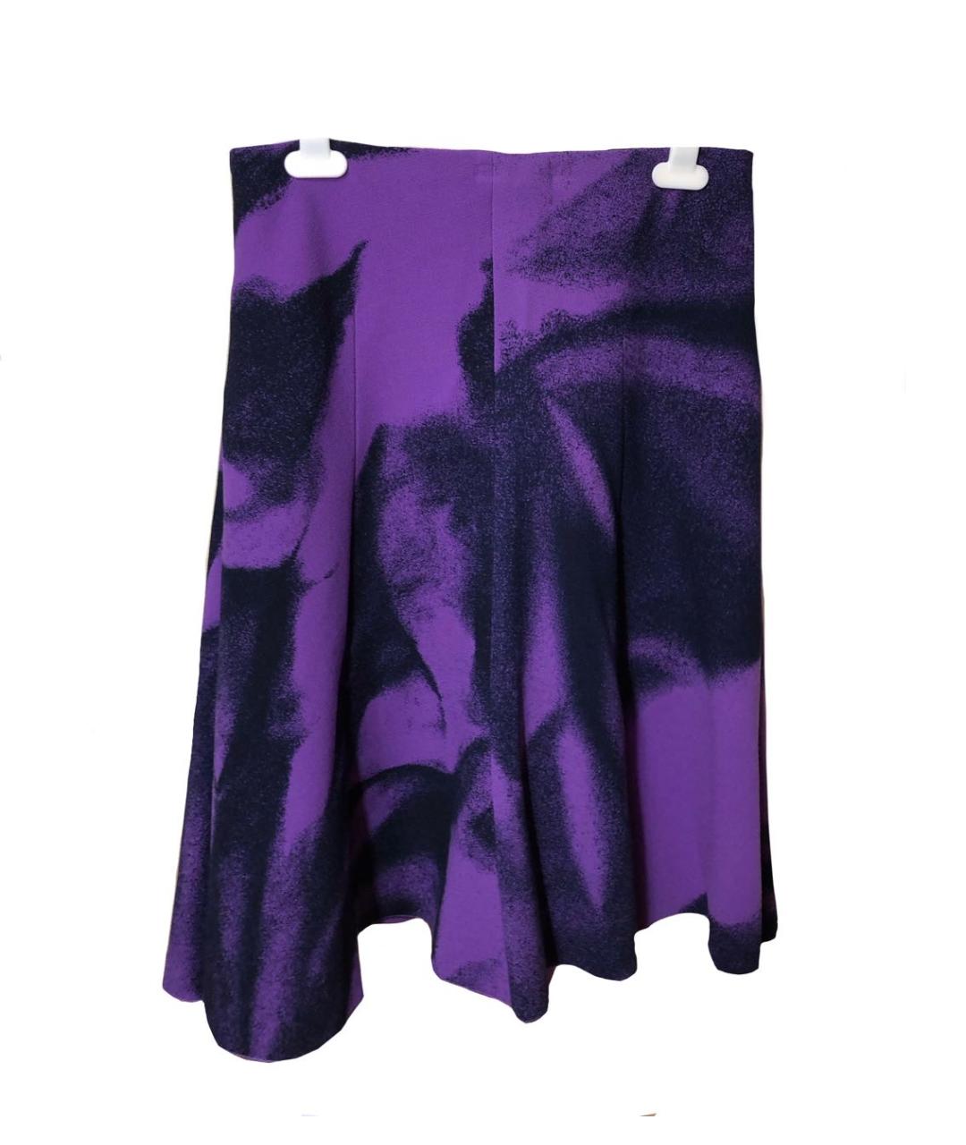 BOTTEGA VENETA Фиолетовая хлопко-эластановая юбка миди, фото 2