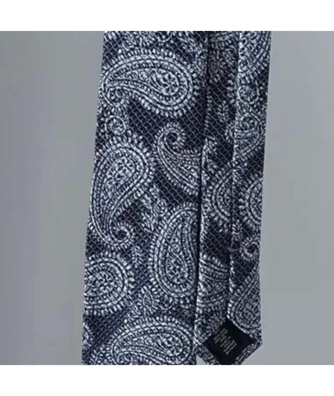 ERMENEGILDO ZEGNA Темно-синий шелковый галстук, фото 4