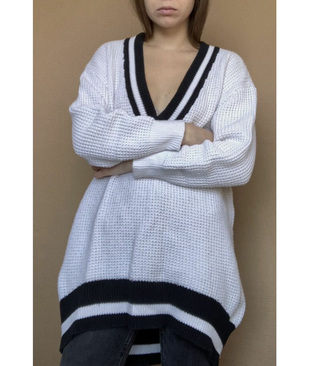 DKNY Белый хлопковый джемпер / свитер, фото 7