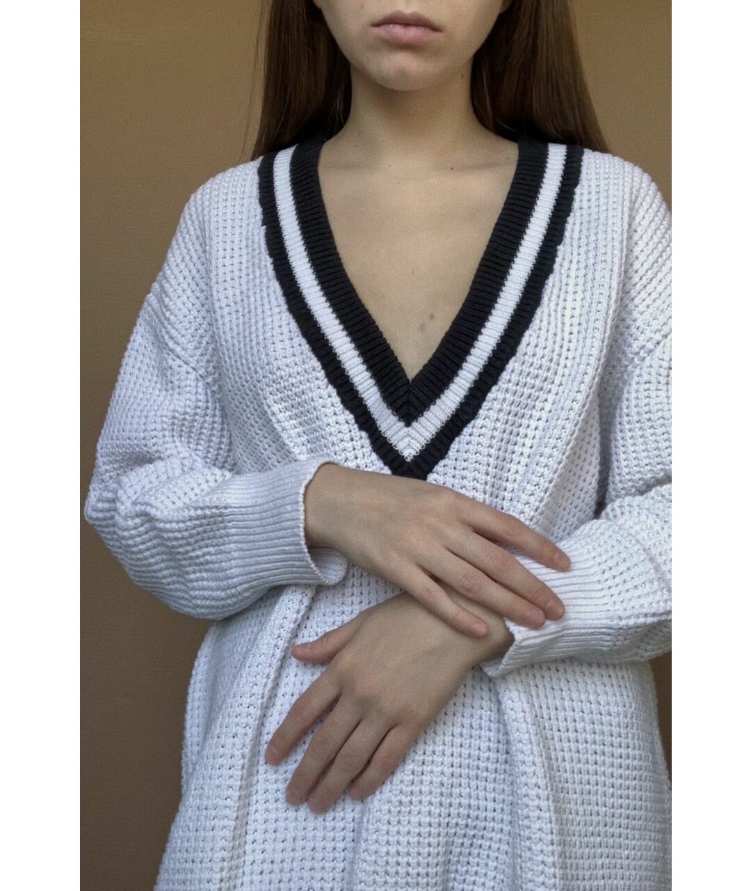 DKNY Белый хлопковый джемпер / свитер, фото 5