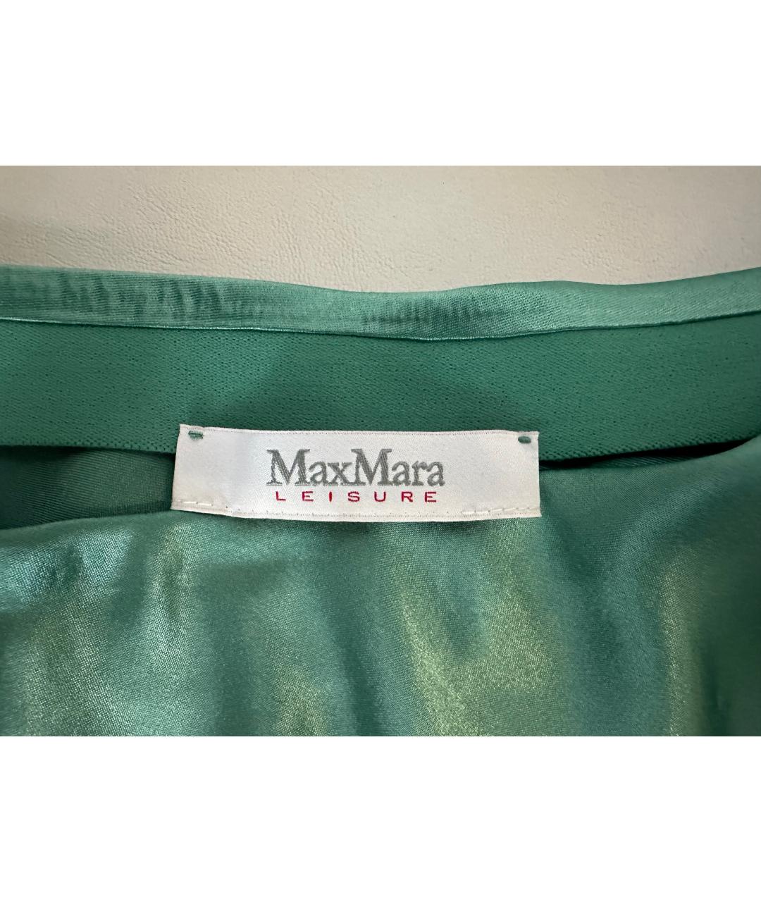 MAX MARA Зеленая ацетатная юбка миди, фото 4