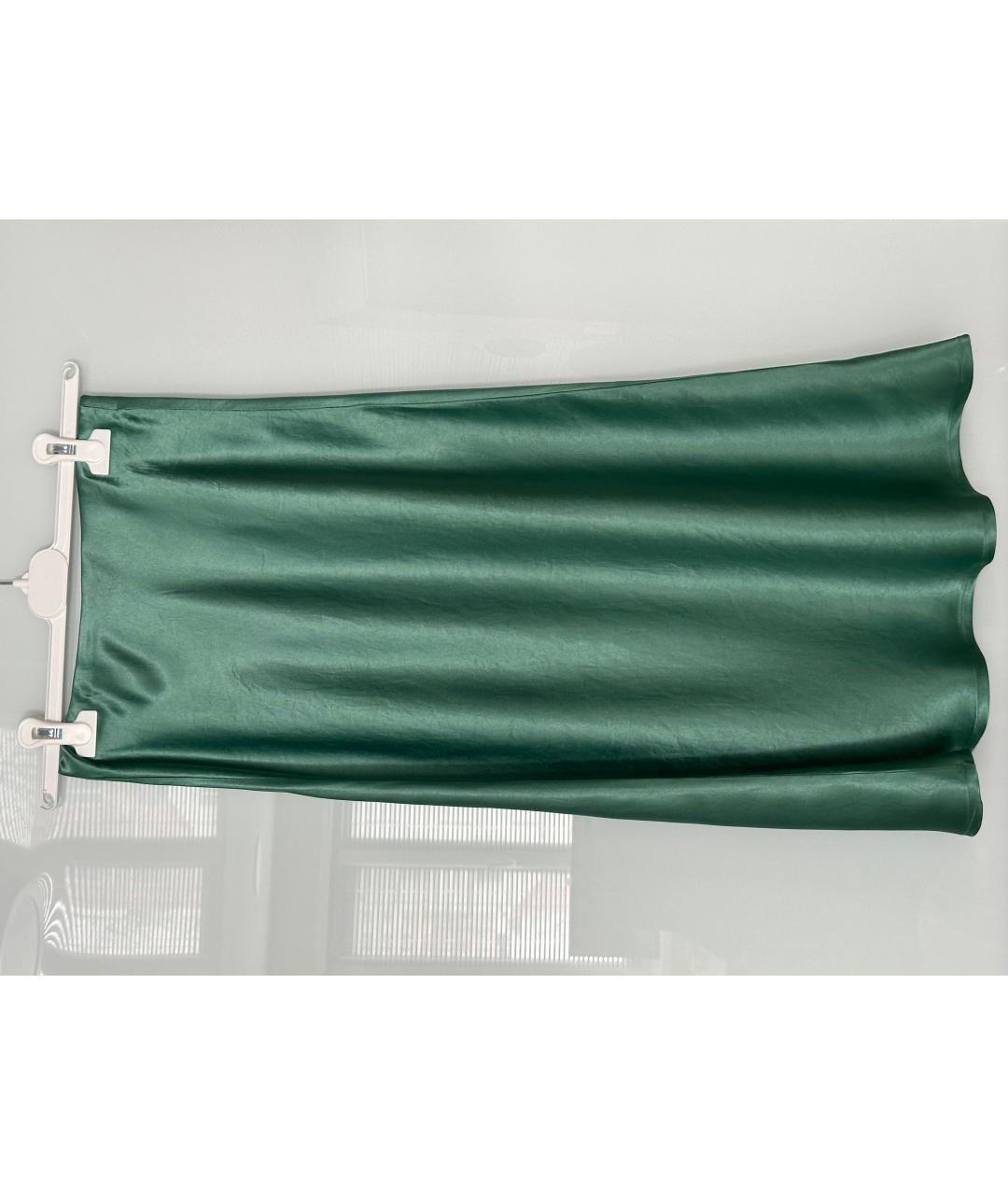 MAX MARA Зеленая ацетатная юбка миди, фото 2