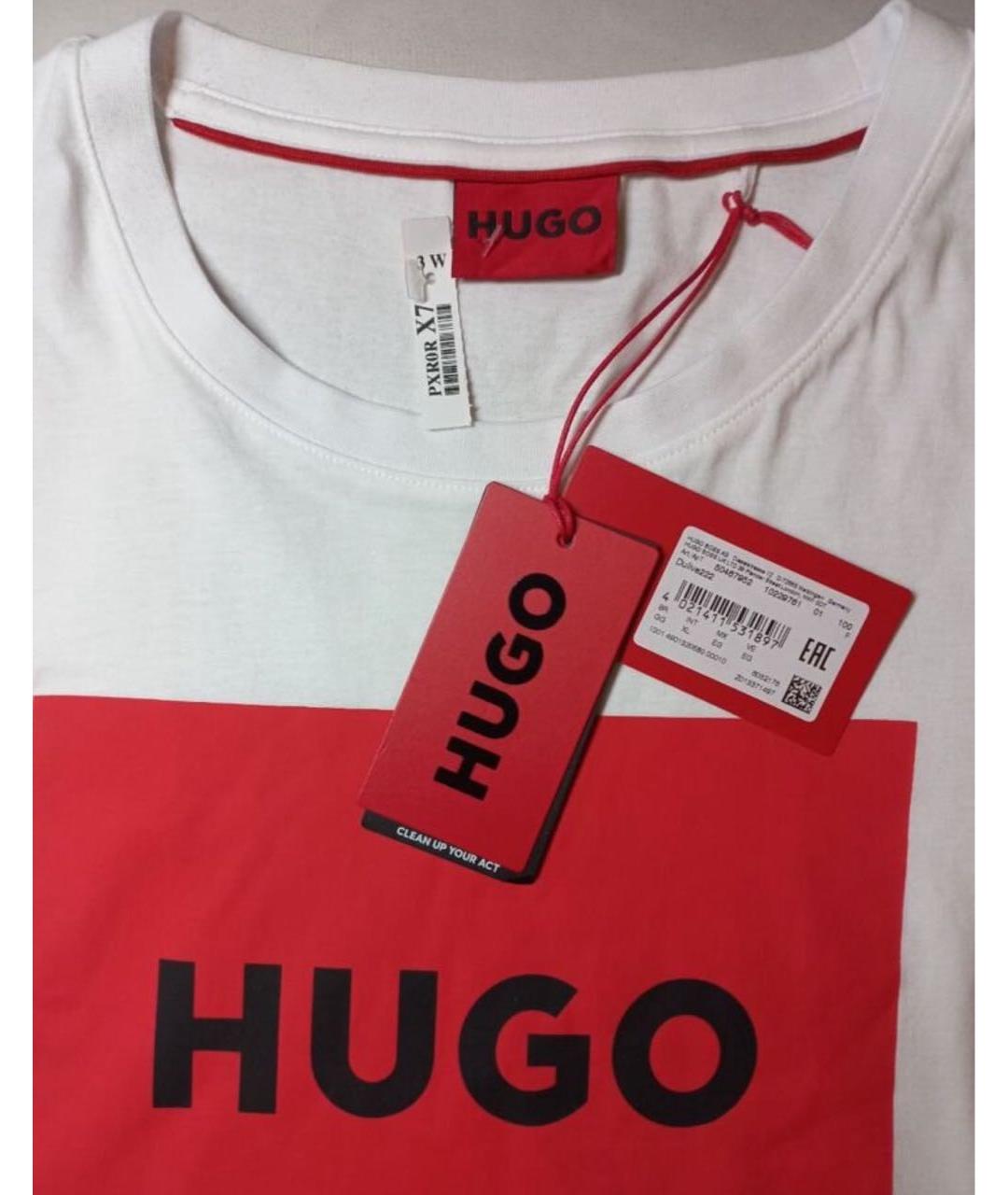 HUGO BOSS Белая хлопковая футболка, фото 3