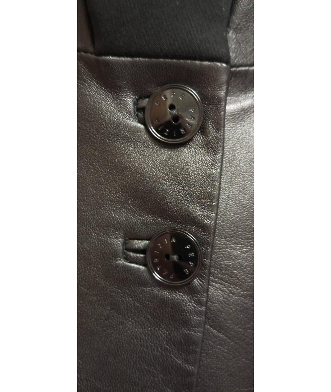 PATRIZIA PEPE Черный кожаный жакет/пиджак, фото 3