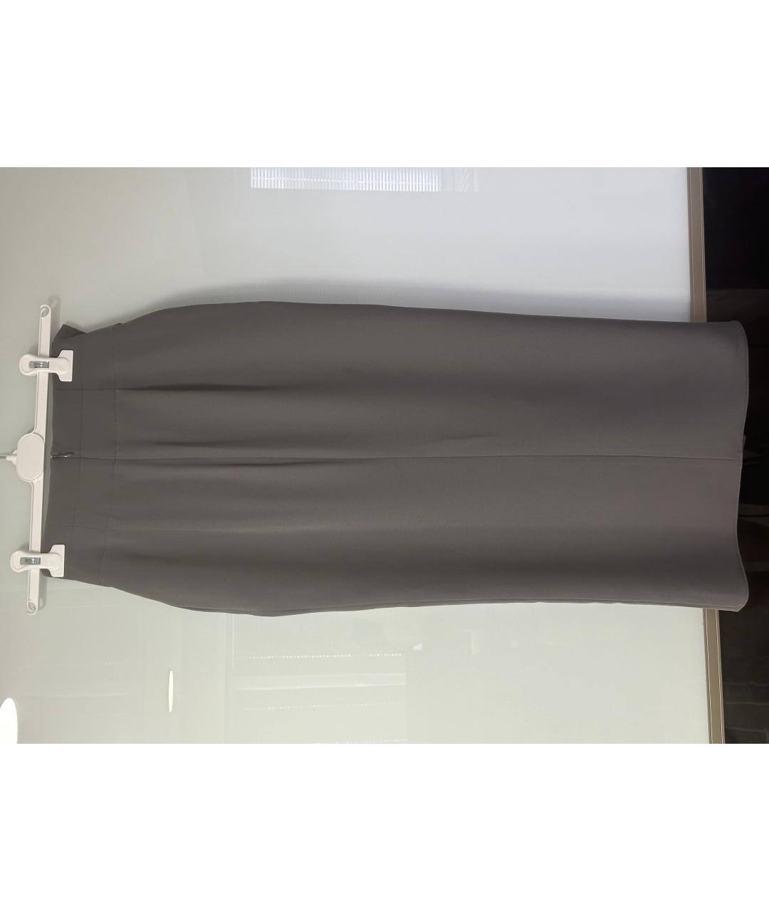 EMPORIO ARMANI Серая полиэстеровая юбка миди, фото 4