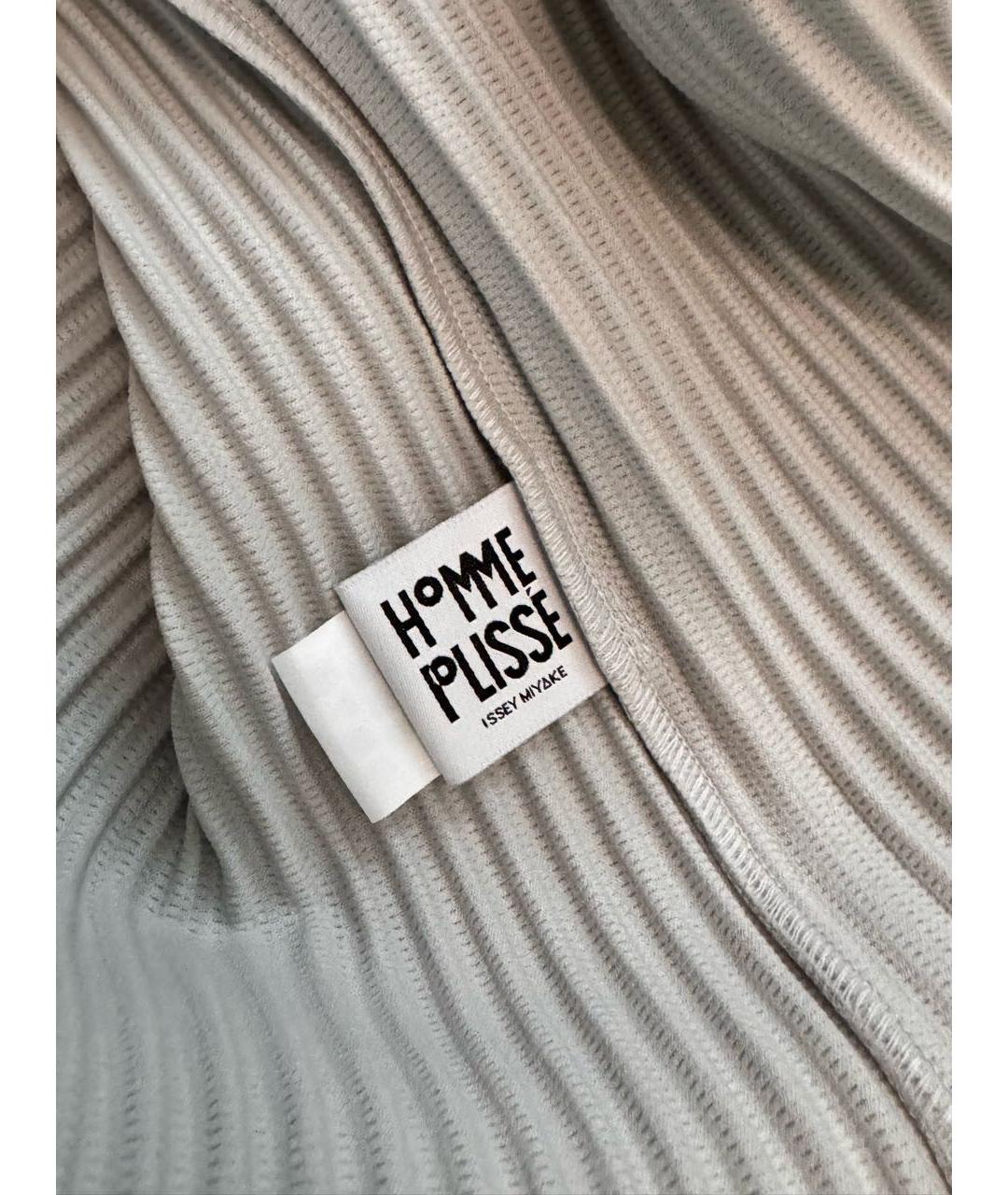 HOMME PLISSE ISSEY MIYAKE Серая синтетическая футболка, фото 2