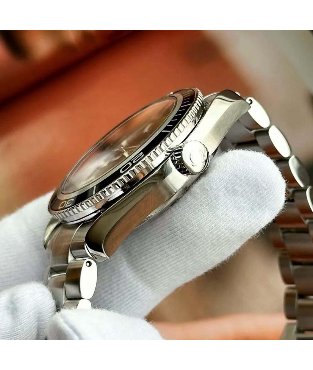 OMEGA Серебряные стальные часы, фото 3